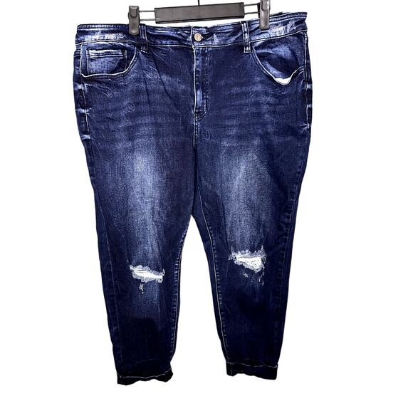 Kancan Signature Mid-Rise Ankle Skinny Women's Size 36 Distressed Stretch Jeans - Picture 1 of 11